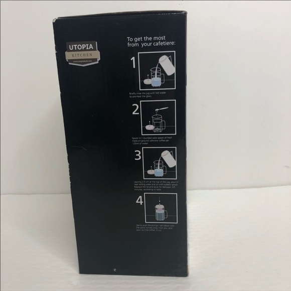 Utopia Kitchen French Press 8 Cup Chrome Cafetiere - Picture 4 of 6